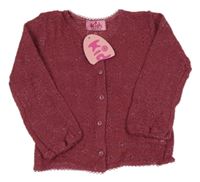 Nové - Vínový trblietavý prepínaci sveter