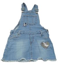 Modré rifľové na traké šaty so srdcem a hvězdou z překlápěcích flitrů Sfera