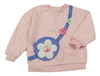 Ružová mikina s kabelkou s kvetinou Primark