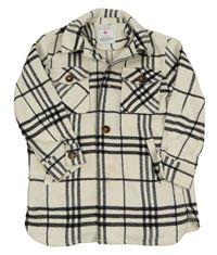 Smetanovo-čierna kockovaná košeľová bunda Primark