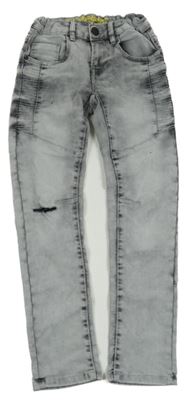 Šedé skinny rifle s dírou na koleni Chapter Young