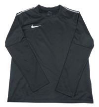 Černé sportovní funkční triko s logem Nike