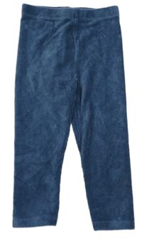 Tmavomodré žebrované sametové legíny Matalan