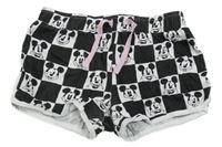 Černo-bílé kostkované bavlněné kraťasy s Mickeym Primark