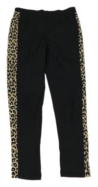Čierne legíny s leopardím pruhom Matalan