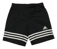 Černé sportovní funkční kraťasy s pruhy Adidas