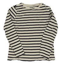 Béžovo-čierne pruhované tričko H&M
