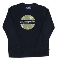 Tmavomodrá mikina s potlačou Jack & Jones