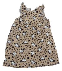 Hnedé šaty s leopardím vzorom a Hello Kitty H&M