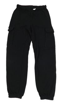 Černé cuff tepláky s kapsami H&M