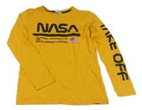 Okrové tričko s nápisem - Nasa