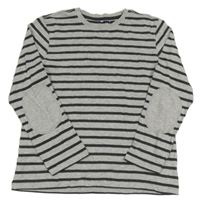 Sivo-tmavosivé pruhované tričko Pocopiano