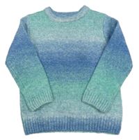 Zeleno-modrý vlnený sveter George