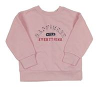 Světlerůžová mikina s nápisy PRIMARK