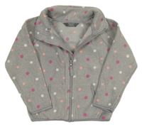 Šedá puntíkatá fleecová propínací mikina Primark