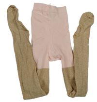 Růžovo-zlaté třpytivé punčocháče 