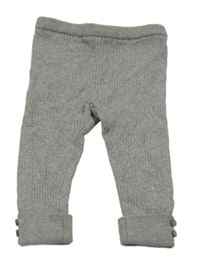 Sivé rebrované pletené legíny Zara