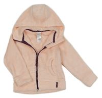 Svetloružová plyšová prepínaci mikina s kapucňou Decathlon