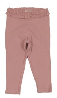 Růžové žebrované legíny s madeirou C&A