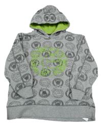 Sivá vzorovaná mikina s kapucňou Dopodopo