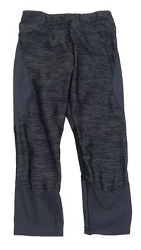 Šedo-černé melírované sportovní crop legíny Decathlon