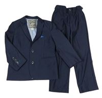 2set - Tmavomodré pruhované sako + tmavomodré pruhované společenské kalhoty Monsoon