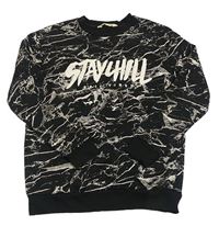Čierno-biela vzorovaná mikina s nápisom H&M