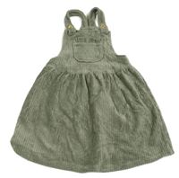 Khaki rebrované zamatové na traké šaty Nutmeg