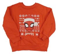 Červená vianočná mikina so Spidermanem M&S