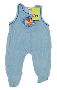 Nové - Světlemodré sametové dupačky s líškou Dimo