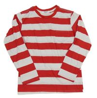 Červeno-biele pruhované tričko