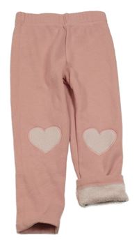 Růžové zateplené legíny se srdíčky Nutmeg