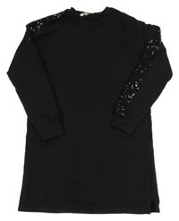 Černé teplákové šaty s flitry 