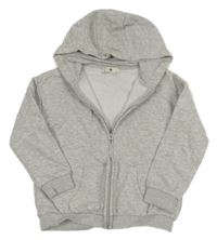 Světlešedá melírovaná propínací mikina s kapucí C&A