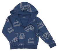 Tmavomodrá prepínaci mikina s autami a kapucňou Primark