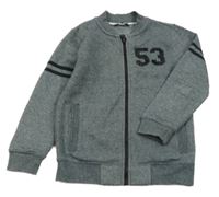 Šedomodrá melírovaná prepínaci mikina s číslom George