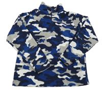 Tmavomodro-sivo-biela army fleecová funkčná mikina Mountain Warehouse