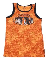 Oranžové tielko s listami a nápisom WE