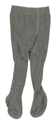 Šedé žebrované punčocháče