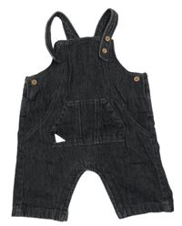 Tmavosivé podšité na traké rifľové kraťasy Next