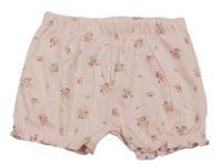Svetloružové kvetované kraťasy Nutmeg