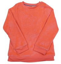 Neónově ružová plyšová mikina s jednorožcom H&M