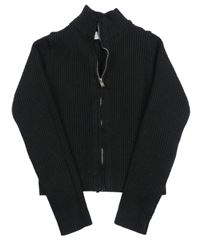 Čierny rebrovaný prepínaci crop sveter Primark