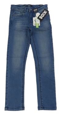 Nové - Modré elastické skinny rifle