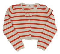 Béžovo-červený pruhovaný prepínaci crop sveter H&M