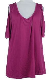 Dámská purpurová halenka s průstřihy na ramenou