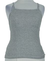 Dámsky sivý rebrovaný crop top New Look
