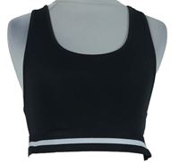 Dámský černý sportovní crop top s pruhem Select 