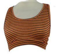 Dámský oranžovo-šedý pruhovaný sportovní crop top H&M