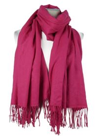Nové - Dámska fuchsiová šál s strapcemi